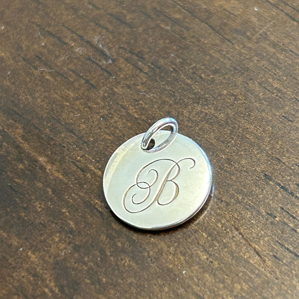 Tiffany and Co small notes disc charm letter B